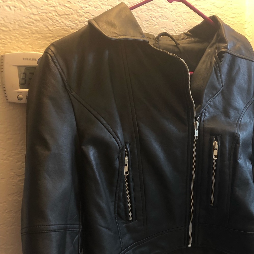 Black leather jacket
